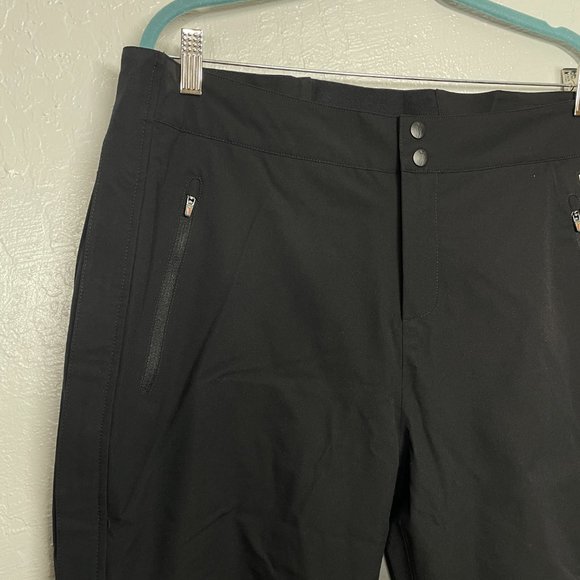 Kerrits Women L Black Cascade Waterproof Pants Pockets Full Leg Zip Equestrian - Picture 4 of 16